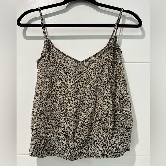 Macy’s Ruffled Animal Print Spaghetti Strap Crop Top - Picture 2 of 4